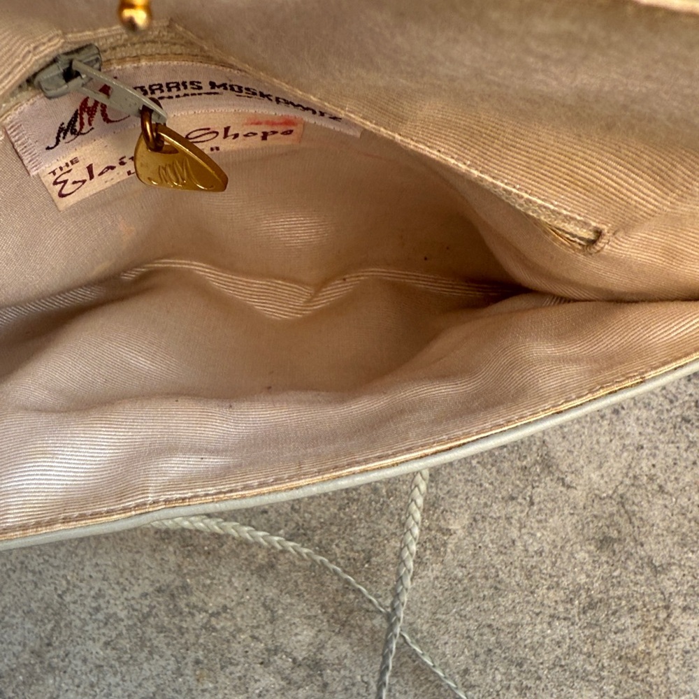 Vintage, Silver Leather, Rectangular Shape - image 7